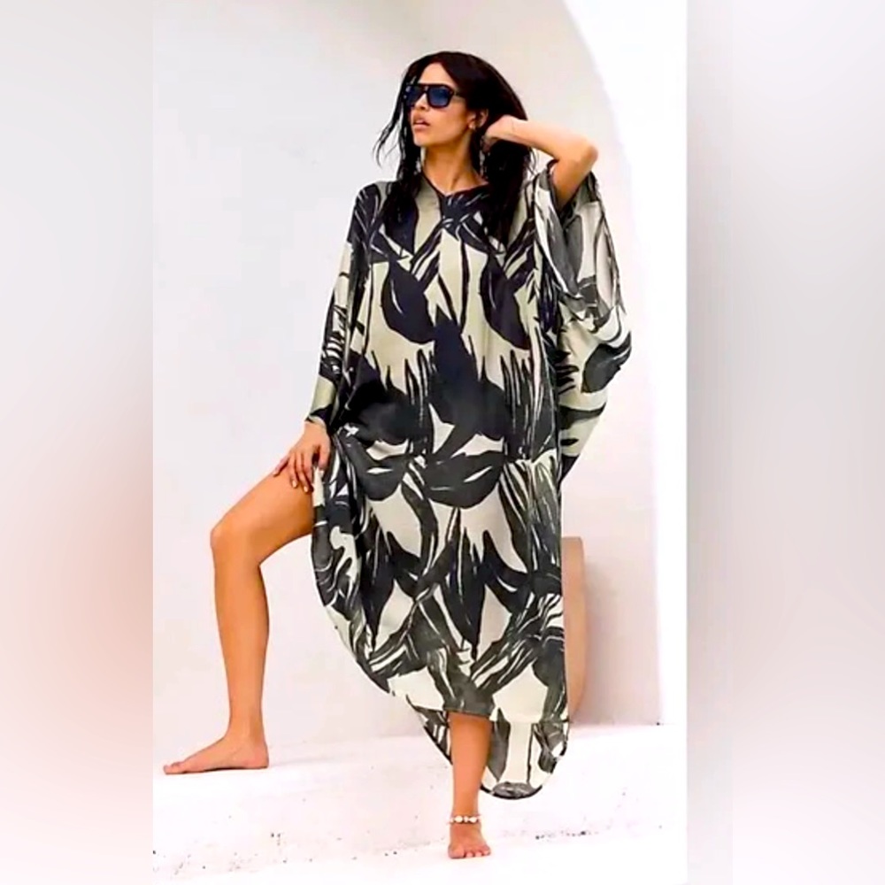 Free People NWT Palm Shadow Maxi Kaftan